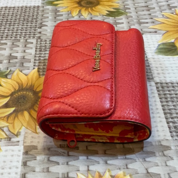 Vera Bradley red wallet with floral lining, good condition. - Picture 9 of 9